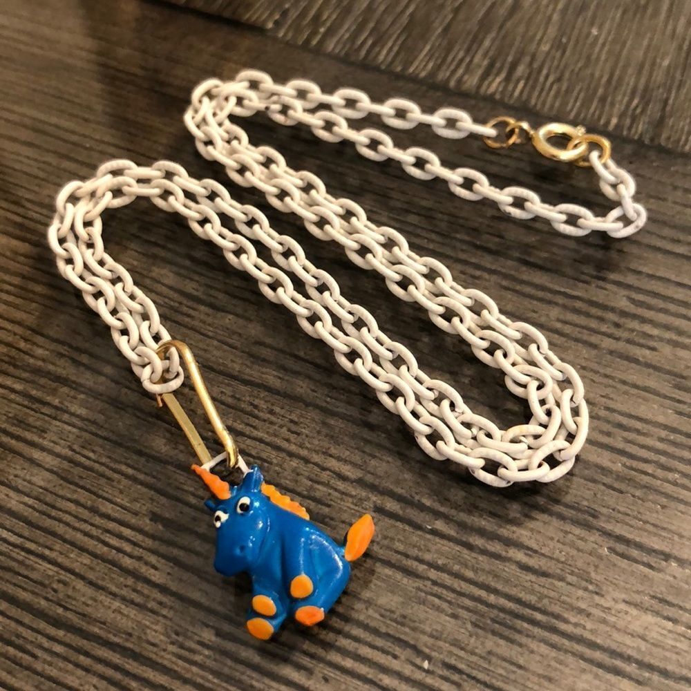 Vintage Jonette Jewelry Unicorn Zipper Pull / Necklace